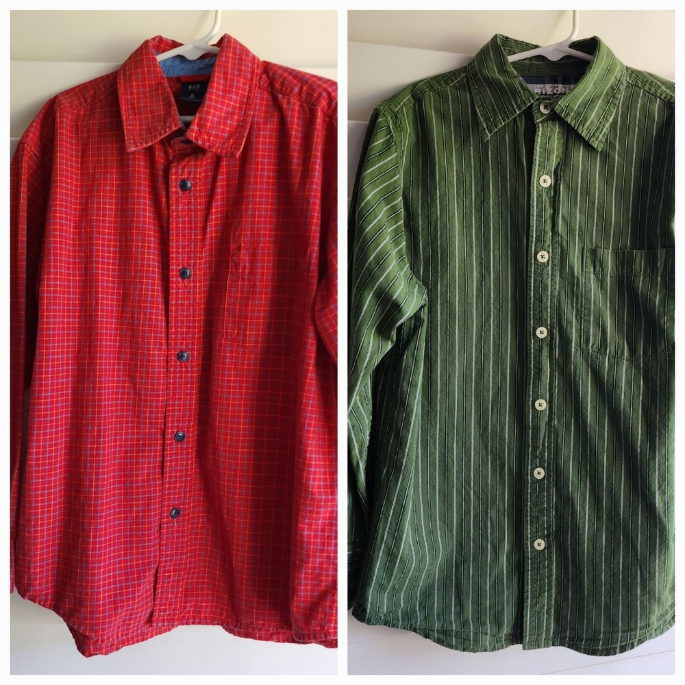 🇺🇸 Boys Button-Up Dress Shirts, lot of 2